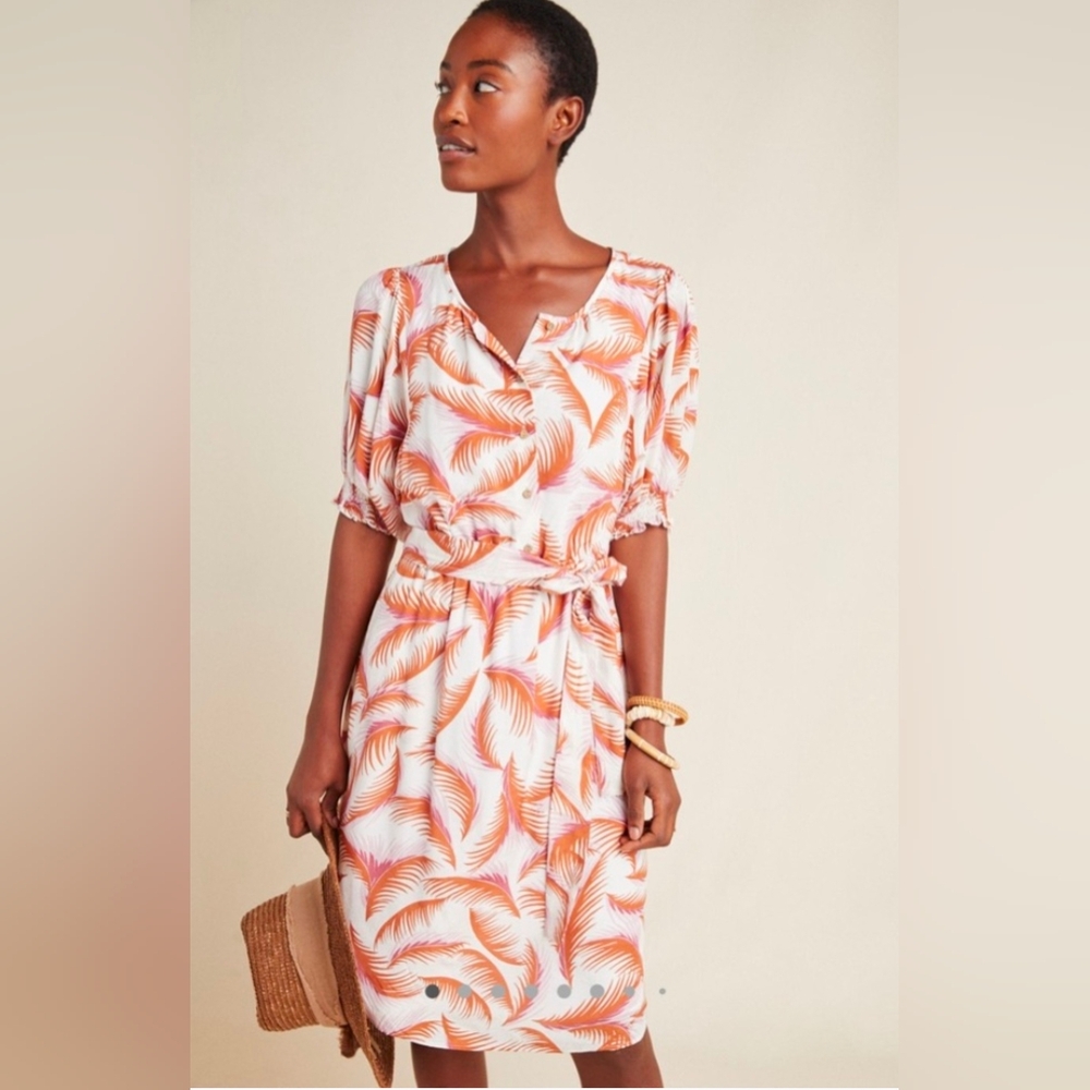 Anthropologie Tropical Print Dress